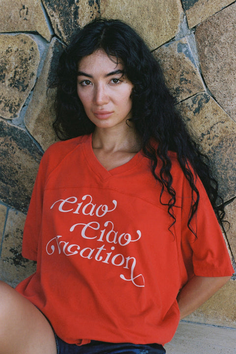 Vacay Crop Tee - Red