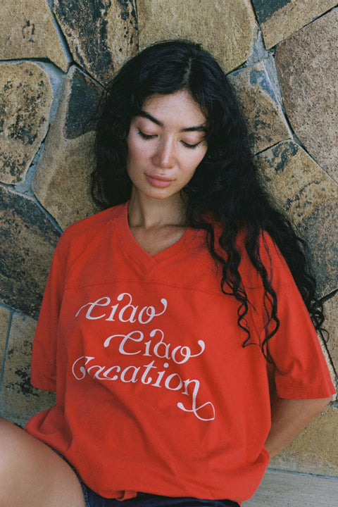 Vacay Crop Tee - Red