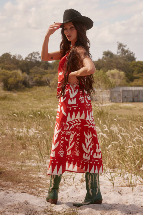 The Siesta Dress - Red Margie