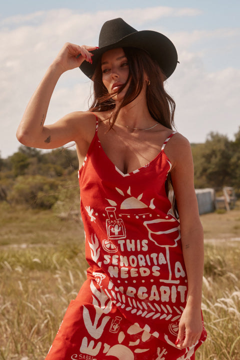 The Siesta Dress - Red Margie