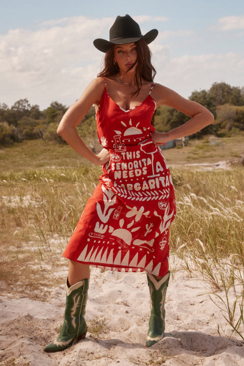 The Siesta Dress - Red Margie