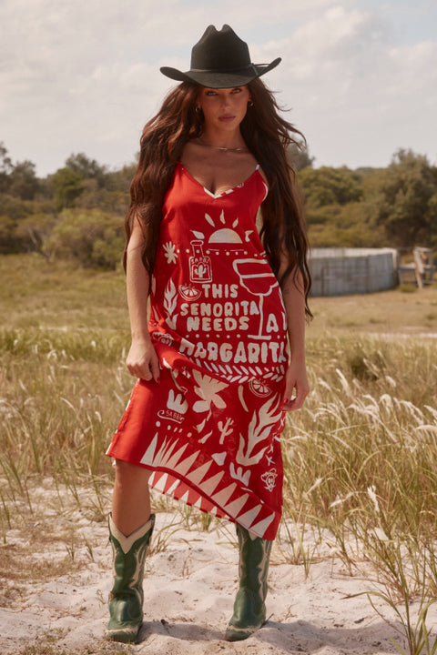 The Siesta Dress - Red Margie