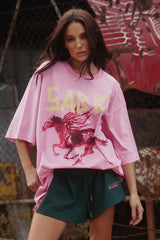 The Rhinestone Word Tee- Pink