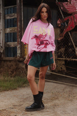 The Rhinestone Word Tee- Pink