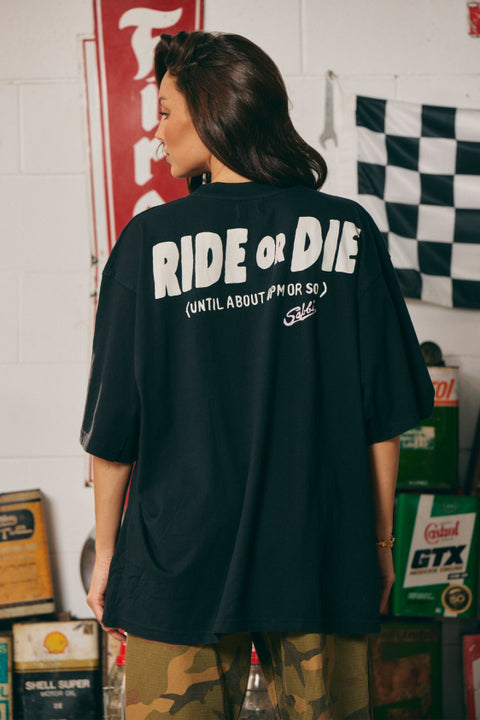 Ride or Die Tee - Washed Black