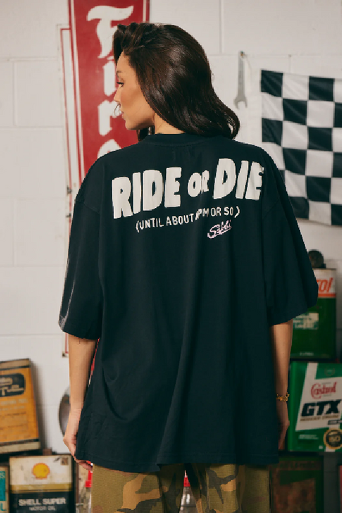 Ride or Die Tee - Washed Black