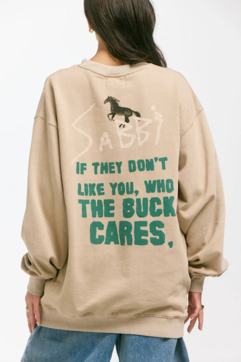 The Who The Buck Cares Jumper - Stone
