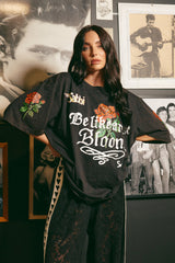 The Very Oversized Rose Tee - Black