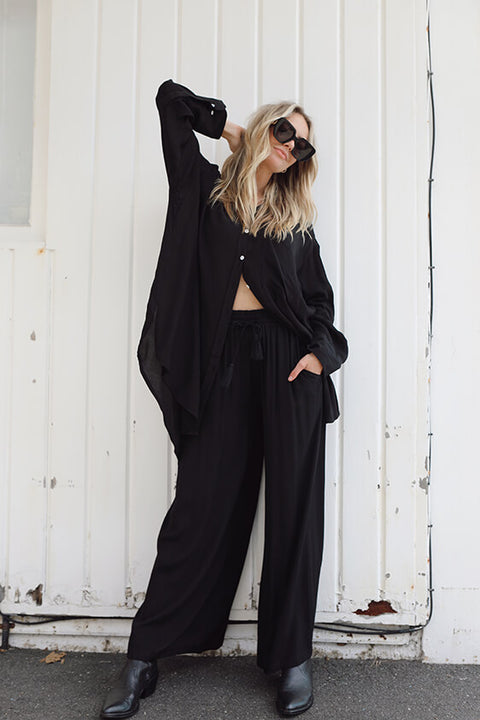 Safari Paperbag Pant - Black