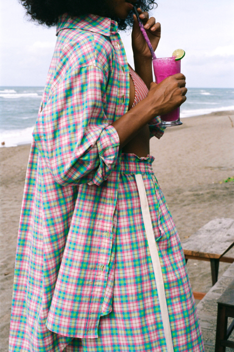 Classic Oversized Boyfriend Shirt - Disco Check