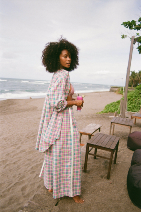 Classic Oversized Boyfriend Shirt - Disco Check