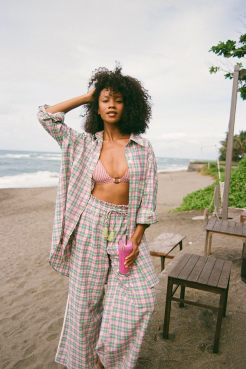 Classic Oversized Boyfriend Shirt - Disco Check