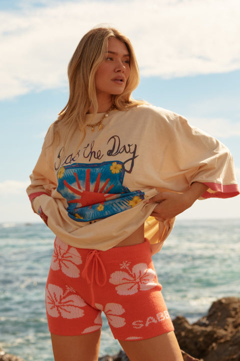 The Seas The Day Hotel Tee - Sand