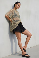 Gilded Hour Mesh Sequin - Khaki