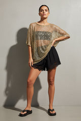 Gilded Hour Mesh Sequin - Khaki