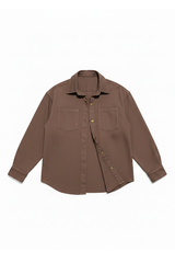 Denim Shacket - Truffle