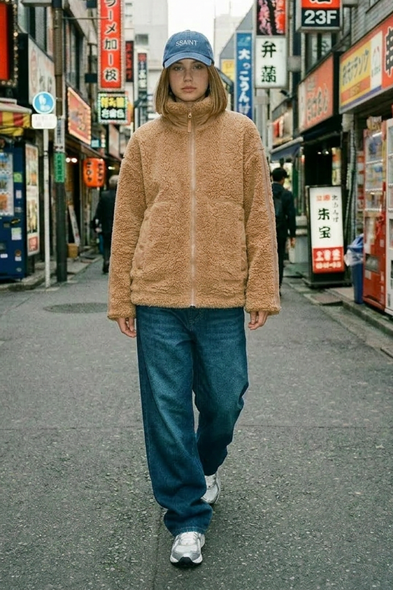 Teddy Sherpa Fleece Zip Jacket - Teddy Brown
