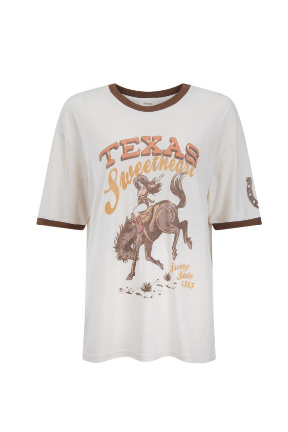 Texas Sweetheart Oversized Tee - Vintage Cream