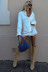Dubois Bias Mini Skirt - Pearl