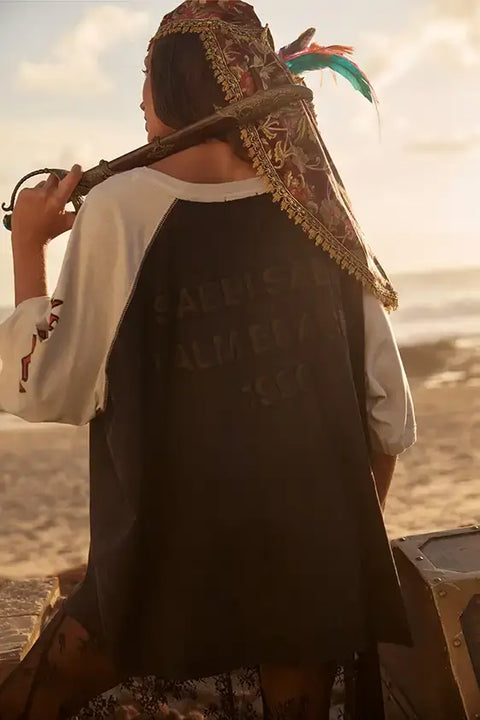 The Stay Wild Raglan Tee - Black