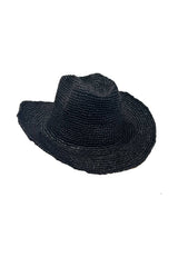 Cowboy Raffia Hat - Black