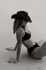 Cowboy Raffia Hat - Black
