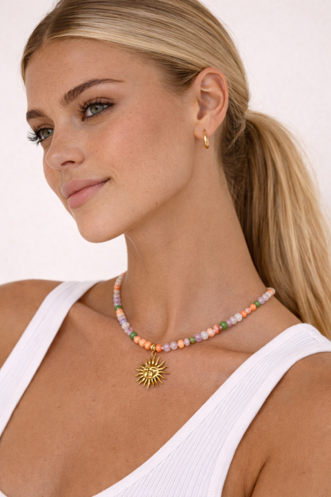 Sunny Gem Necklace - Multi Bead