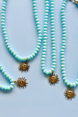 Sunny Gem Necklace - Sky Blue