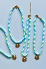 Sunny Gem Necklace - Sky Blue