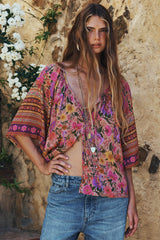 Swan Lake Short Sleeve Blouse - Lilac Rose