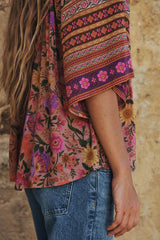 Swan Lake Short Sleeve Blouse - Lilac Rose