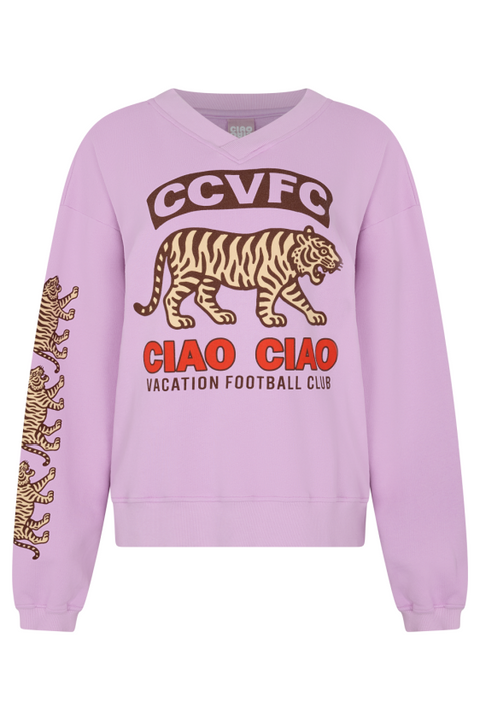 Ciao Ciao Football Club Tiger Sweater - Lilac Pink