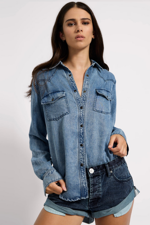 Tencel Western Shirt - Blue