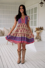 Tracey Mini Dress - Bohemia Print