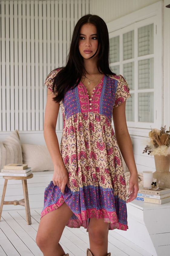 Tracey Mini Dress - Bohemia Print  Neon Collective