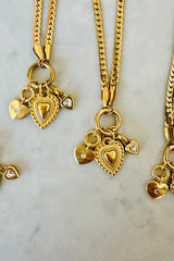 Triple Heart Charm Necklace