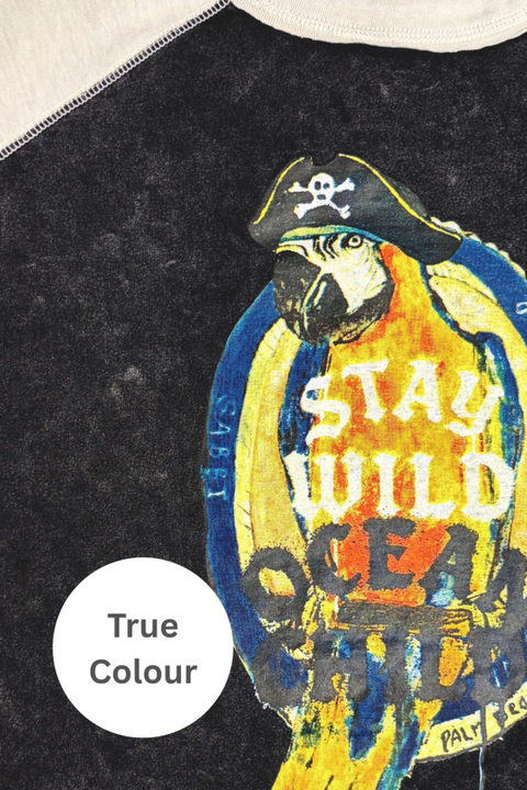 Kids Stay Wild Raglan Tee - Black