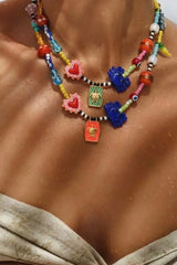 Sea Turtle StatementCharm Necklace - Orange