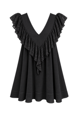 Stevie Ruffle Mini Dress - Black