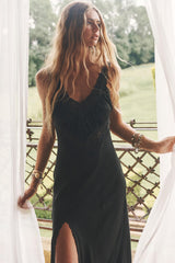 Vina Lace Slip Dress - Midnight