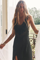 Vina Lace Slip Dress - Midnight