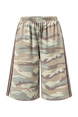 Off Duty Camo Jort - Washed Camo/Choc stripe