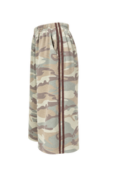 Off Duty Camo Jort - Washed Camo/Choc stripe