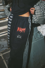 Be Happy Wide Leg Sweat Pants - Gingham