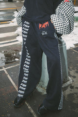 Be Happy Wide Leg Sweat Pants - Gingham