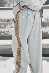 Be Happy Wide Leg Sweat Pants - Leopard