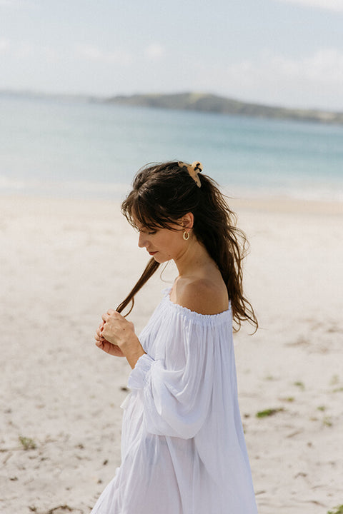 Noosa Off The Shoulder Tunic - White