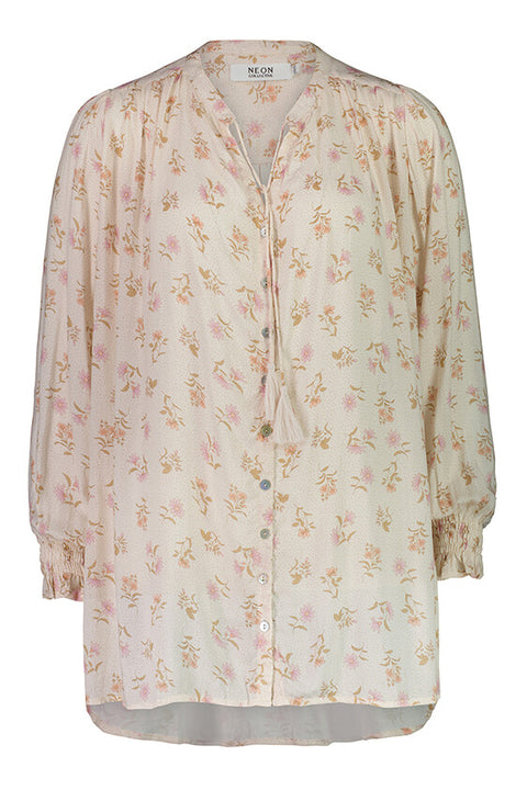 Bright Side Blouse - White Dot Floral