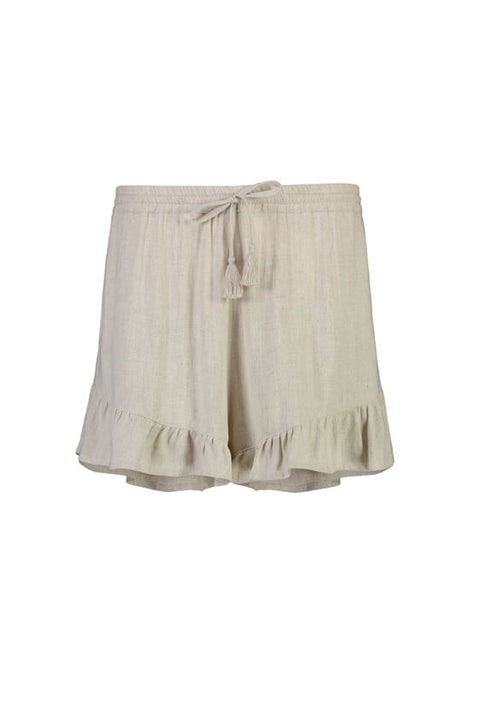 Noir Frill Shorts - Natural Linen