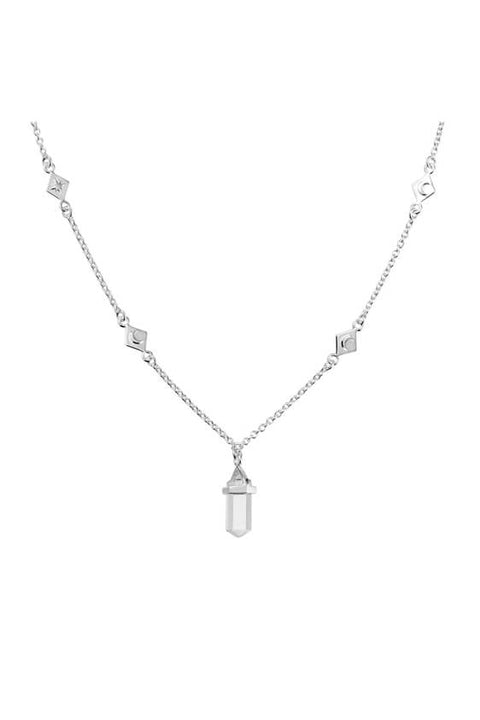 Crystal Alignment Necklace - Silver